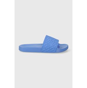 Pantofle Tommy Hilfiger TH MONOGRAM POOL SLIDE dámské, bílá barva, FW0FW06987