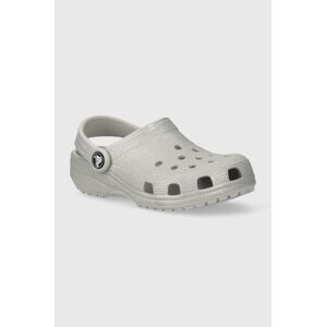 Dětské pantofle Crocs CLASSIC GLITTER CLOG šedá barva