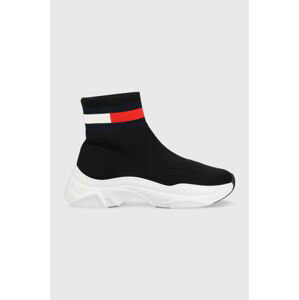 Sneakers boty Tommy Jeans SOCK BOOT černá barva, EN0EN02104