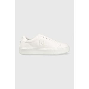 Kožené sneakers boty Karl Lagerfeld MAXI KUP bílá barva, KL52215