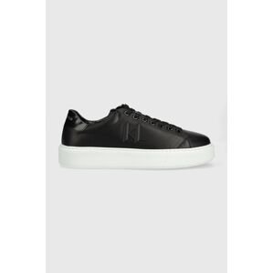 Kožené sneakers boty Karl Lagerfeld MAXI KUP černá barva, KL52215