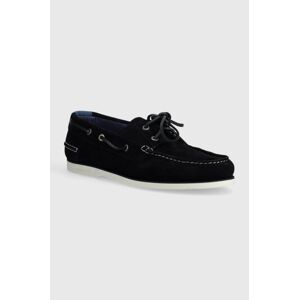 Semišové mokasíny Tommy Hilfiger TH BOAT SHOE CORE SUEDE pánské, tmavomodrá barva, FM0FM04505