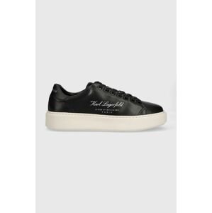 Kožené sneakers boty Karl Lagerfeld MAXI KUP černá barva, KL52223
