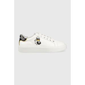 Kožené sneakers boty Karl Lagerfeld MAXI KUP X Disney bílá barva, KL95223D