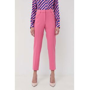 Kalhoty MAX&Co. dámské, růžová barva, přiléhavé, high waist