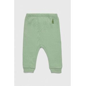 Dětské bavlněné kalhotky United Colors of Benetton zelená barva