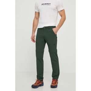 Outdoorové kalhoty Mammut Runbold Zip Off zelená barva