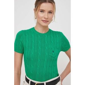Bavlněný svetr Polo Ralph Lauren zelená barva, 211895379