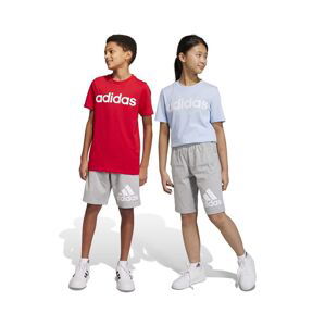 Dětské bavlněné šortky adidas U BL šedá barva, melanžové, nastavitelný pas