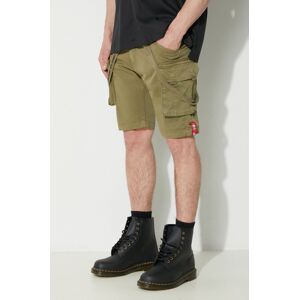 Kraťasy Alpha Industries pánské, zelená barva