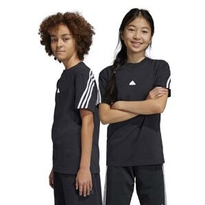 Dětské bavlněné tričko adidas U FI 3S černá barva, s aplikací