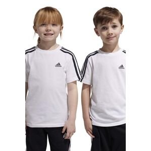 Dětské bavlněné tričko adidas LK 3S CO bílá barva