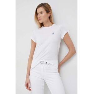 Bavlněné tričko Polo Ralph Lauren bílá barva, 211898698