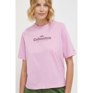 Bavlněné tričko Columbia North Cascades růžová barva, 1992085