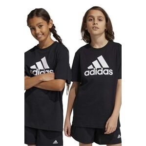 Dětské bavlněné tričko adidas U BL černá barva, s potiskem