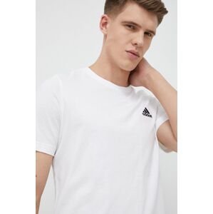Bavlněné tričko adidas bílá barva, IC9286