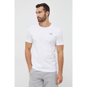 Bavlněné tričko Fila 2-pack bílá barva