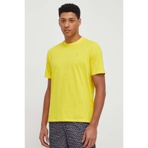 Bavlněné tričko Guess žlutá barva, s aplikací, F3GI00 K8HM0