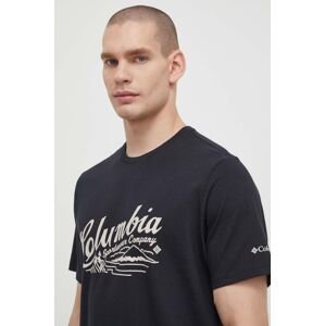 Bavlněné tričko Columbia Rockaway River černá barva, 2022181