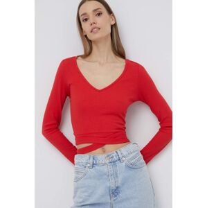 Tričko s dlouhým rukávem Pepe Jeans Catherine dámská, červená barva
