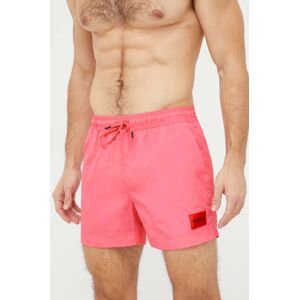 Plavkové šortky HUGO růžová barva
