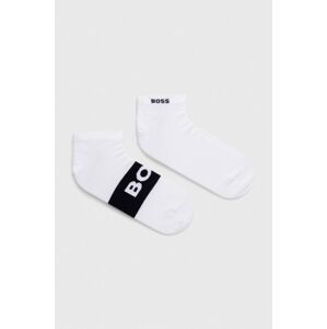 Ponožky BOSS 2-pack pánské, bílá barva, 50467747