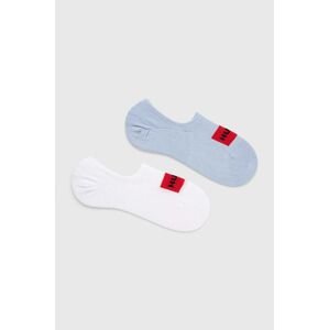 Ponožky HUGO 2-pack pánské, šedá barva