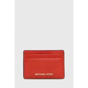 Kožené pouzdro na karty MICHAEL Michael Kors vínová barva