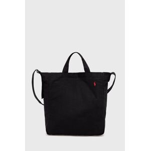 Bavlněná kabelka Polo Ralph Lauren černá barva