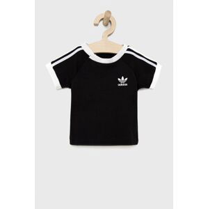 Dětské tričko adidas Originals H35545 černá barva, s aplikací