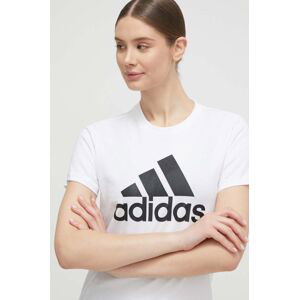 Bavlněné tričko adidas GL0649 bílá barva, GL0649