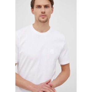 Bavlněné tričko Boss Boss Casual bílá barva, s aplikací