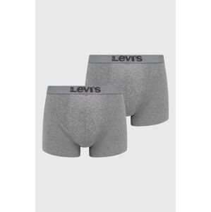 Boxerky Levi's ( 2-pak) pánské, šedá barva