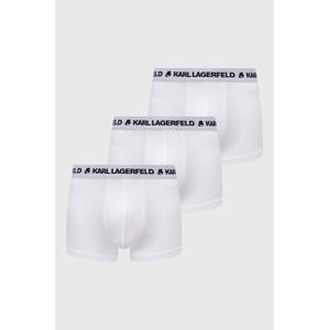 Boxerky Karl Lagerfeld 3-pack pánské, bílá barva