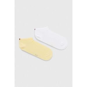 Ponožky Tommy Hilfiger 2-pack dámské, žlutá barva, 343024001