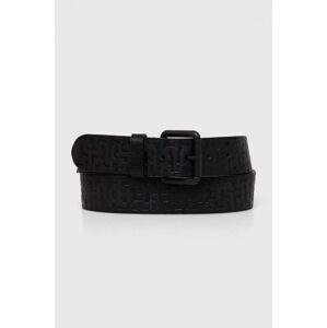 Kožený pásek Diesel B-MONOGRAM LE BELT pánský, černá barva, X09400.PR505