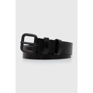 Kožený pásek Diesel B-INLAY BELT dámský, černá barva, X09575.PR666