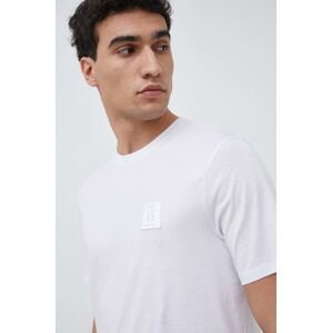 Bavlněné tričko Armani Exchange bílá barva, s aplikací, 8NZTPR ZJH4Z NOS