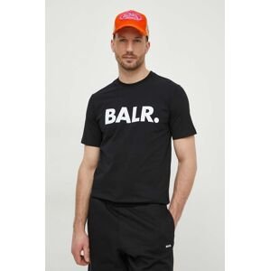 Bavlněné tričko BALR. černá barva, s potiskem, B1112 1048