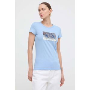 Bavlněné tričko Armani Exchange tyrkysová barva, 8NYTDL YJ73Z