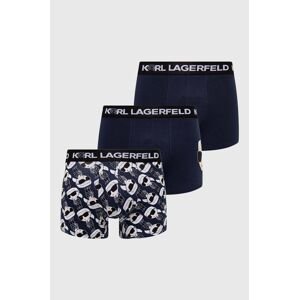 Boxerky Karl Lagerfeld 3-pack pánské, černá barva