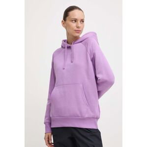 Mikina Under Armour dámská, fialová barva, s kapucí, hladká, 1379500