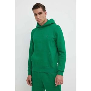 Mikina Tommy Hilfiger pánská, zelená barva, s kapucí, hladká, MW0MW34266