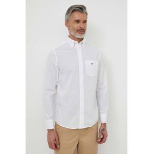 Bavlněná košile Gant bílá barva, regular, s límečkem button-down