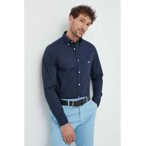 Bavlněná košile Gant tmavomodrá barva, regular, s límečkem button-down