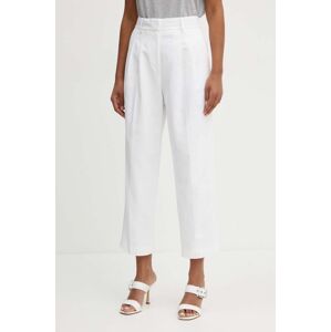 Kalhoty MICHAEL Michael Kors dámské, bílá barva, fason cargo, high waist