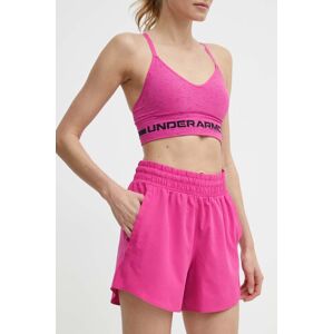 Tréninkové šortky Under Armour Flex růžová barva, hladké, high waist, 1376933