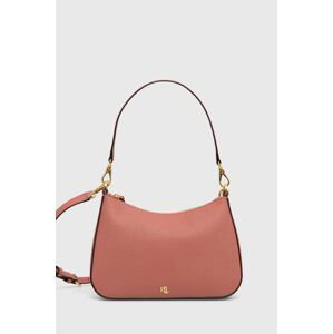 Kožená kabelka Lauren Ralph Lauren růžová barva, 431883768