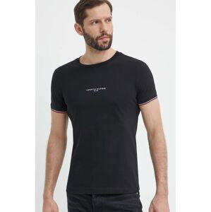 Bavlněné tričko Tommy Hilfiger tmavomodrá barva, s aplikací, MW0MW32584