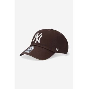 Kšiltovka 47brand MLB New York Yankees hnědá barva, s aplikací, B-RGW17GWSNL-BW